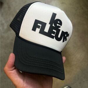 Le Fleur Black and White Trucker Hat
